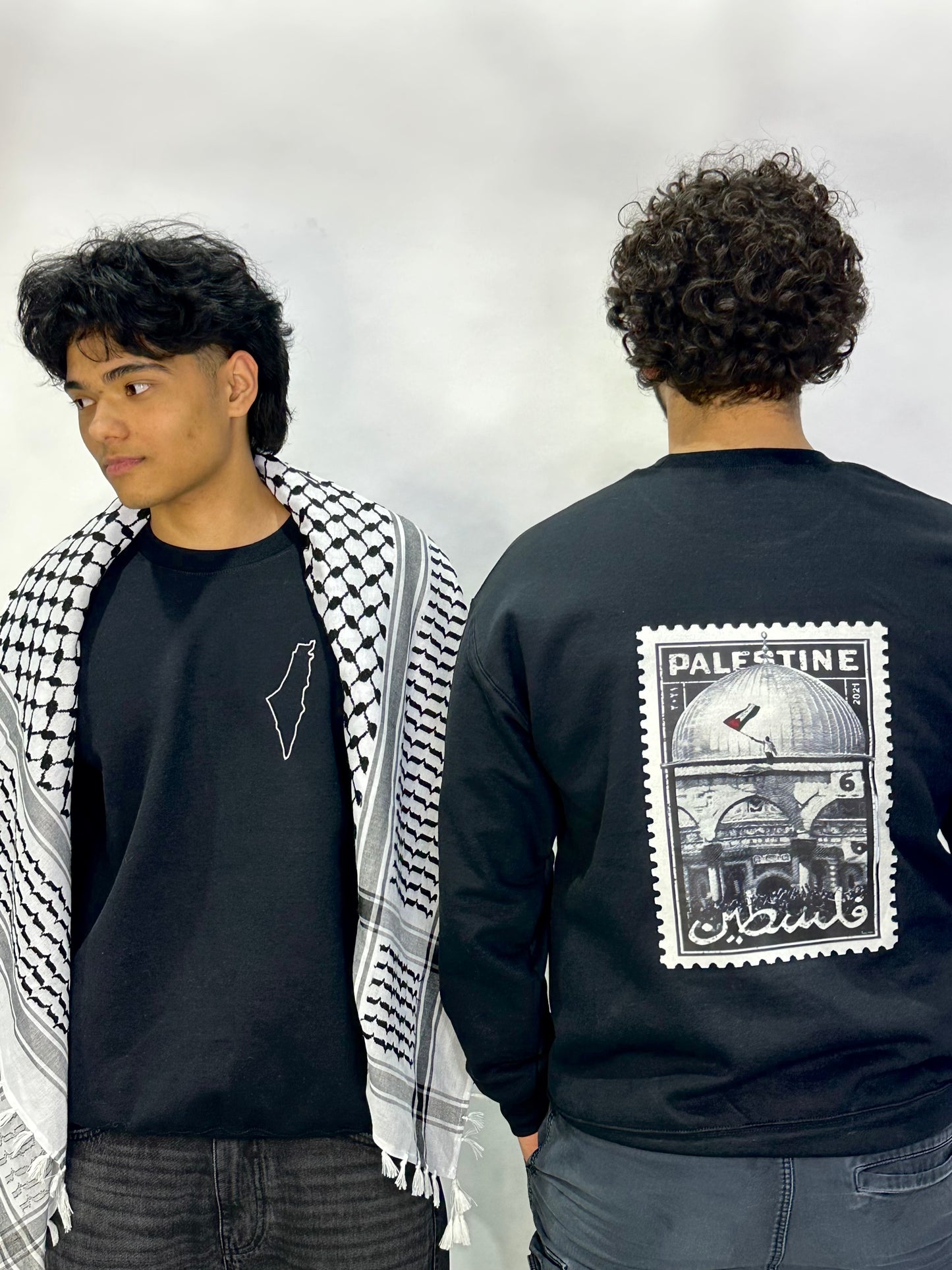 Black Palestine Postal Stamp Crewneck