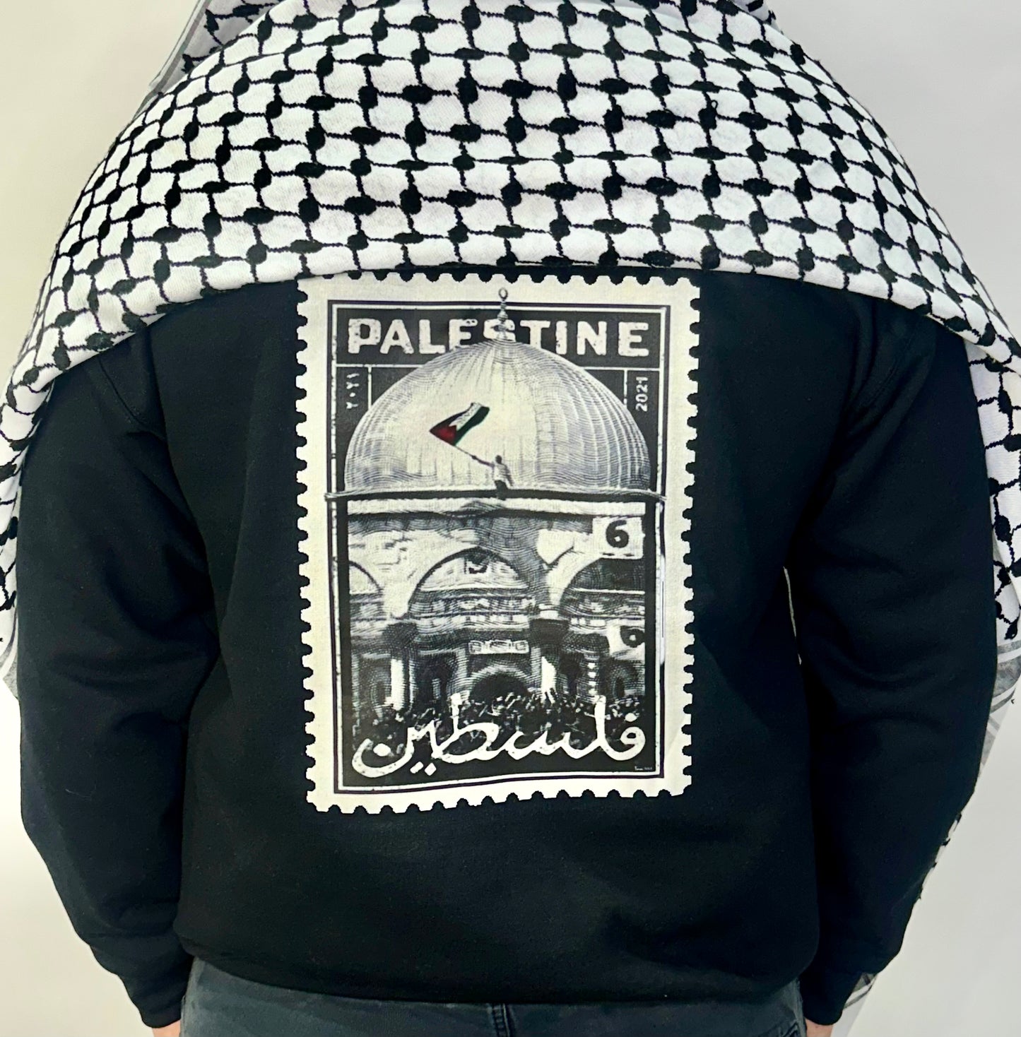 Black Palestine Postal Stamp Crewneck